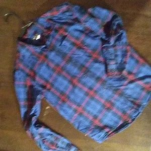 Children's Place plaid dress up shirt size 14 extra large. Button up shirt with